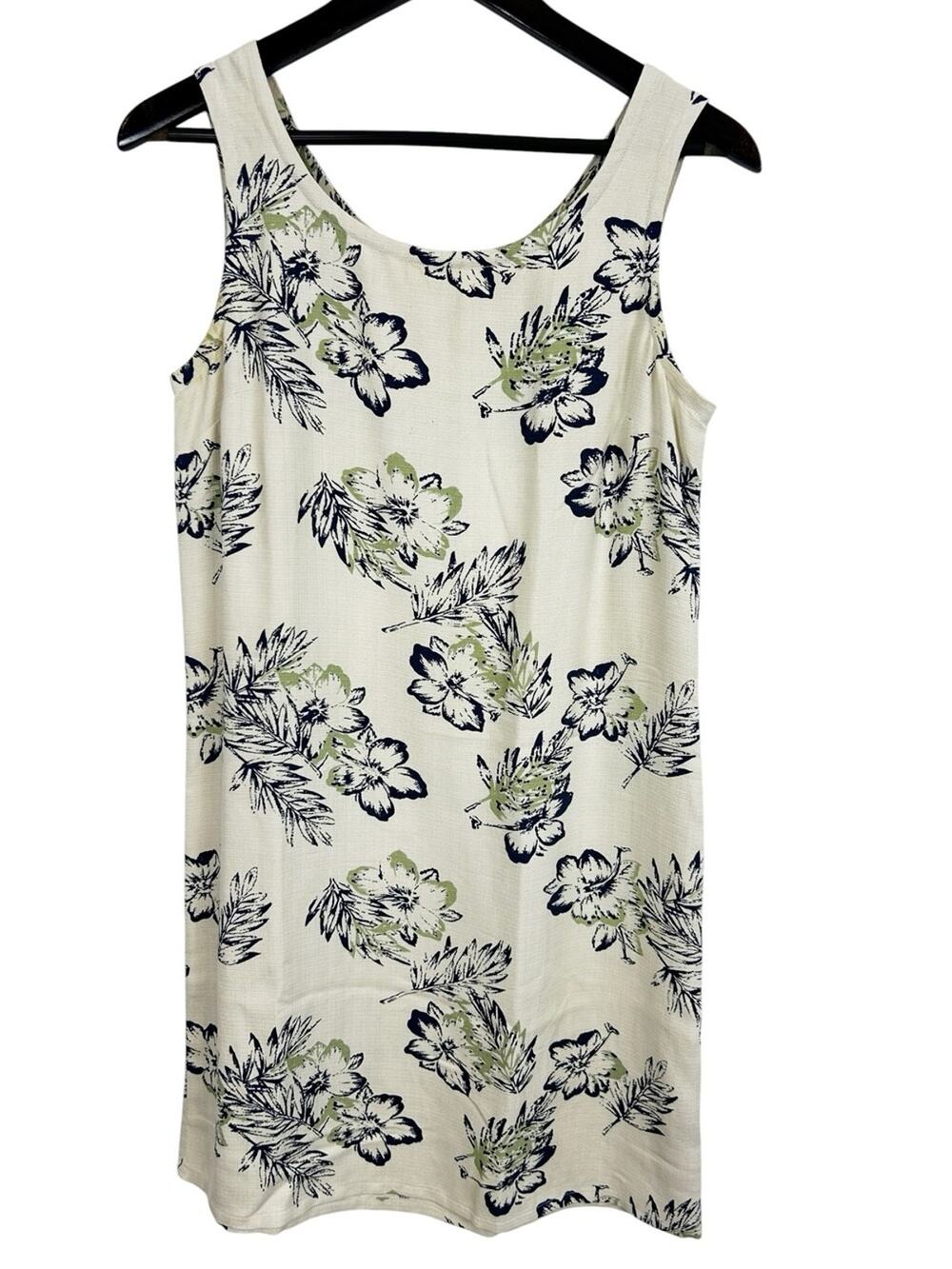 Royal Robbins 100% Silk Cream Floral Shift Dress Size Medium
